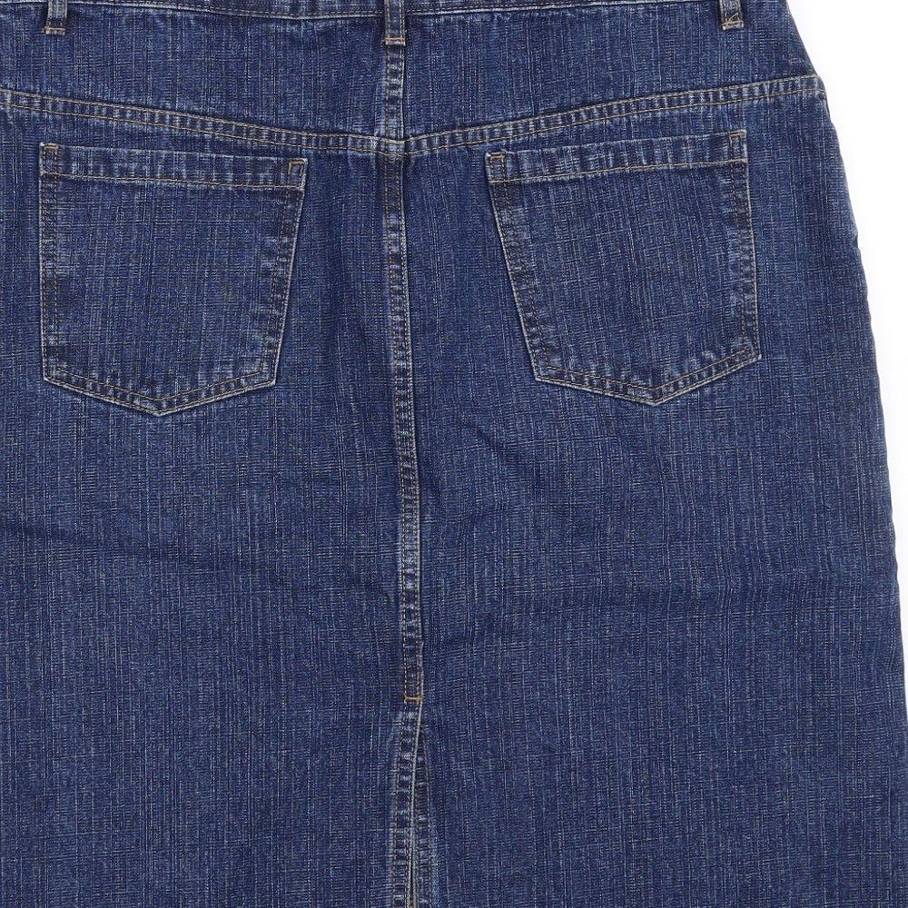 Marks and Spencer Womens Blue  Denim Straight & Pencil Skirt Size 16
