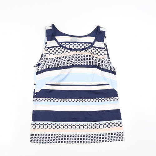 H&M Womens Blue Geometric  Basic Blouse Size 8