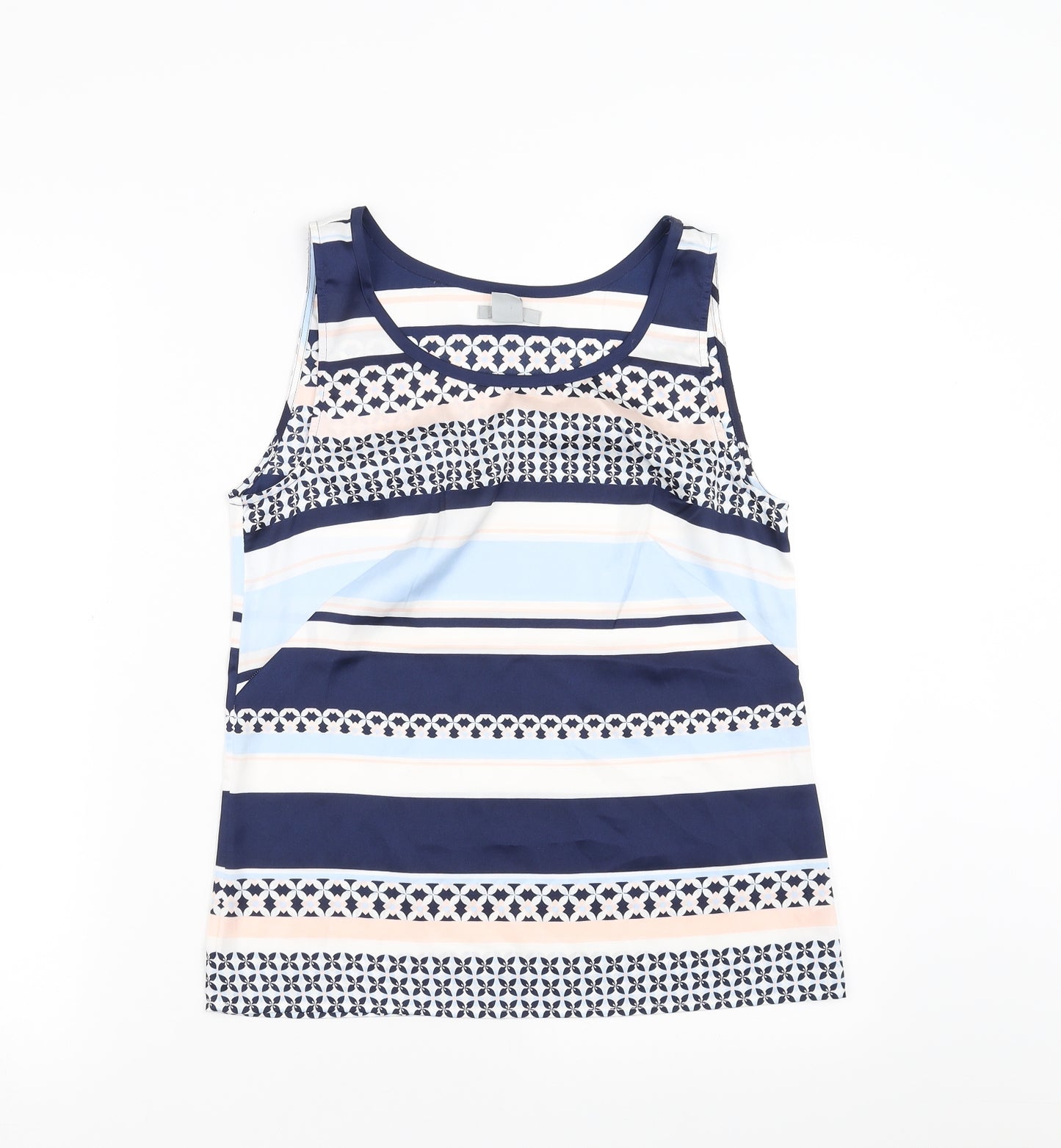 H&M Womens Blue Geometric  Basic Blouse Size 8
