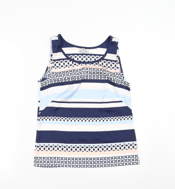 H&M Womens Blue Geometric  Basic Blouse Size 8
