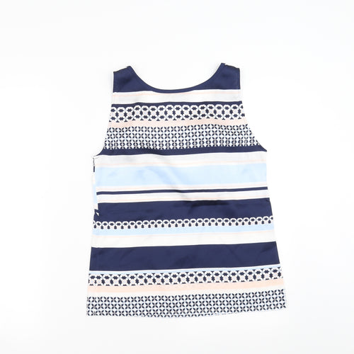H&M Womens Blue Geometric  Basic Blouse Size 8