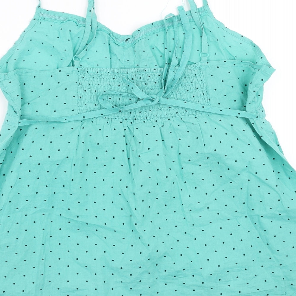 F&F Womens Green Polka Dot  Camisole Blouse Size 16