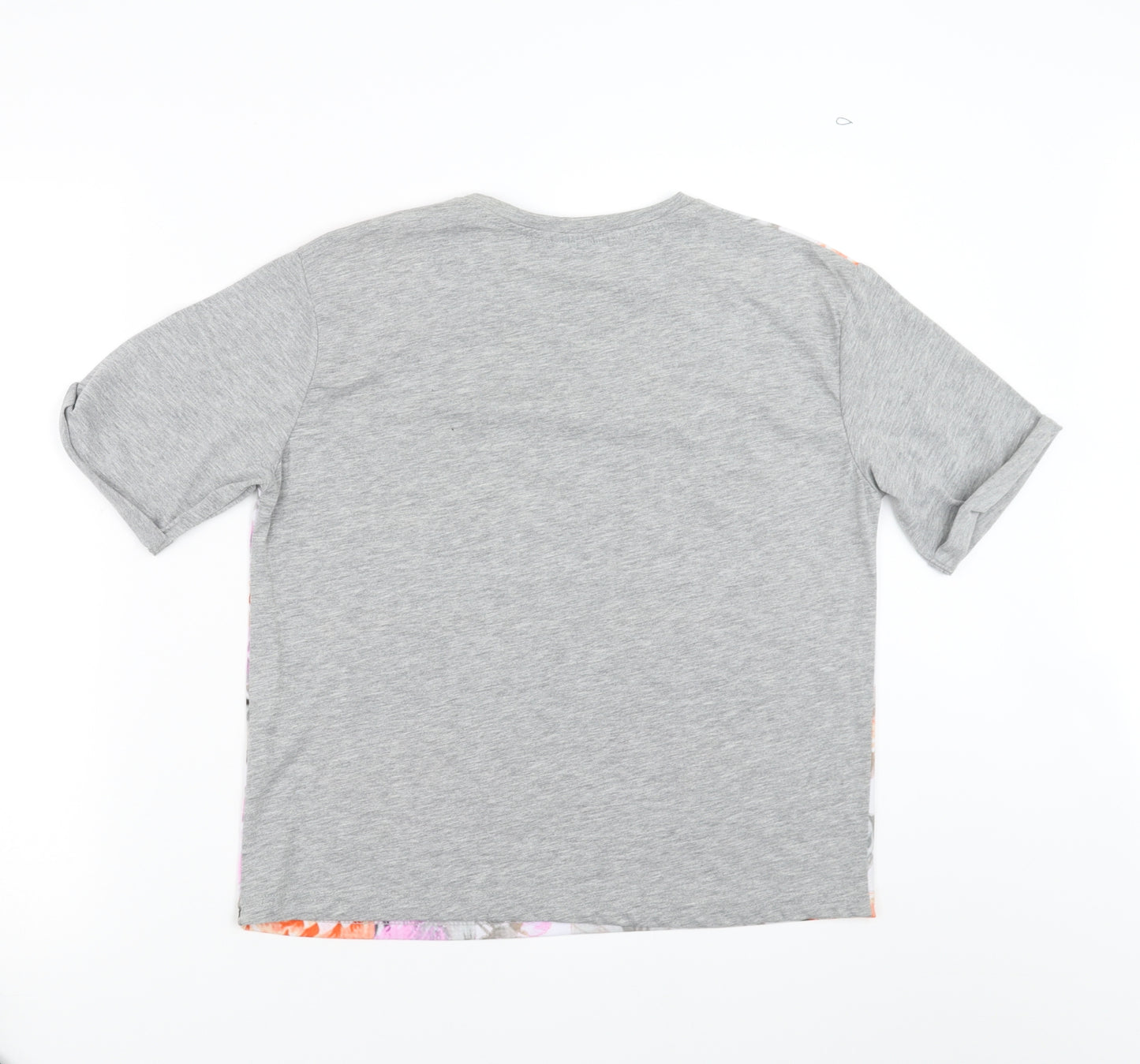 Primark Womens Grey   Basic T-Shirt Size 10  - romance floral design