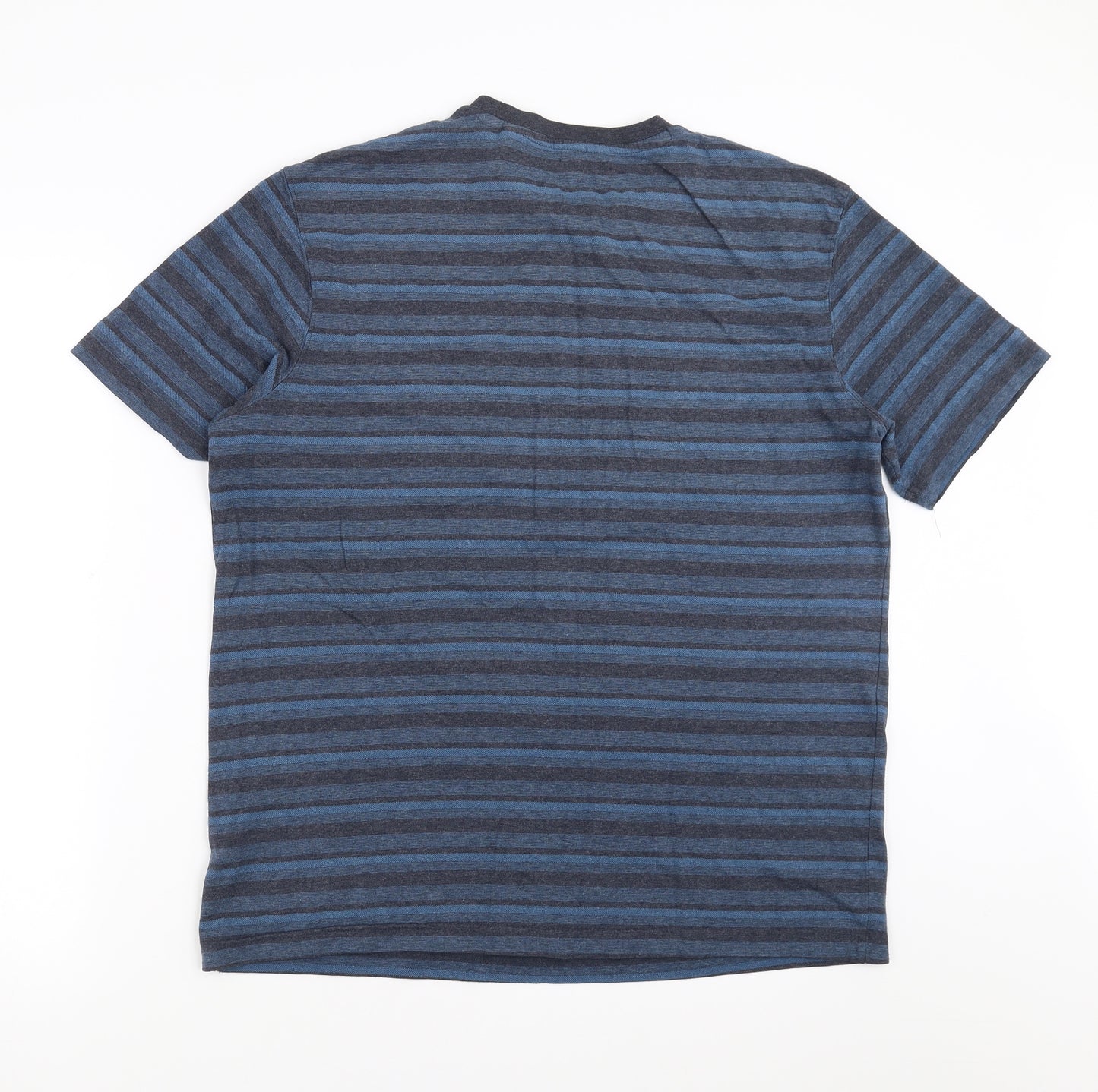 Sainsburys Mens Blue Striped   T-Shirt Size L