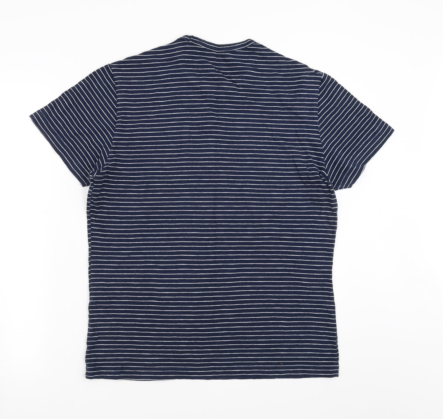 Sainsburys Mens Blue Striped   T-Shirt Size M