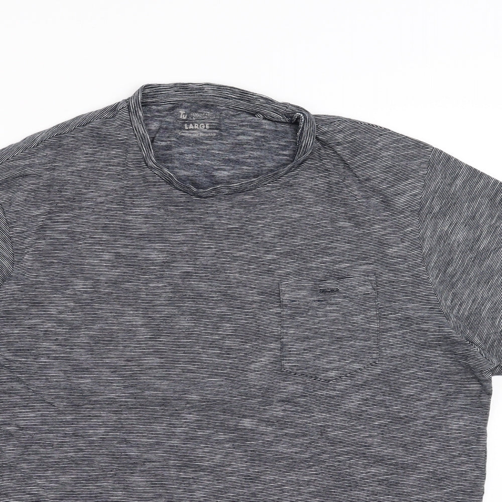 Sainsburys  Mens Blue Striped   T-Shirt Size L