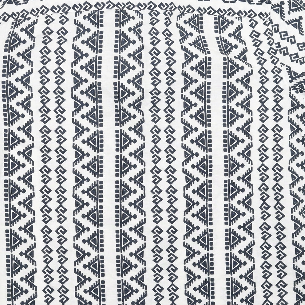 Sainsburys Mens White Geometric   Button-Up Size M