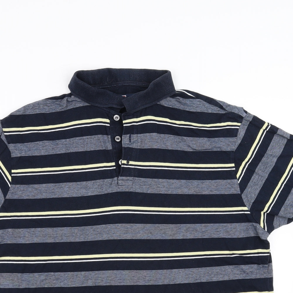 Marks and Spencer Mens Blue Striped   Polo Size M