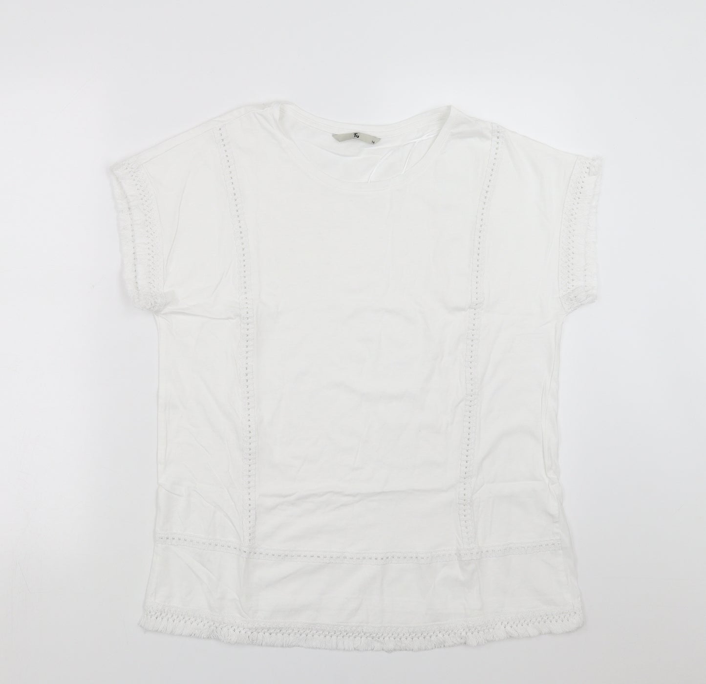Sainsburys Womens White   Basic T-Shirt Size 16