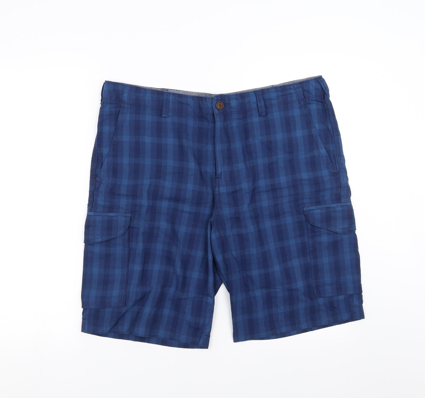Sainsburys Mens Blue Check  Bermuda Shorts Size 36 in