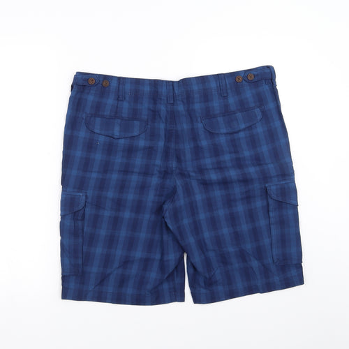 Sainsburys Mens Blue Check  Bermuda Shorts Size 36 in