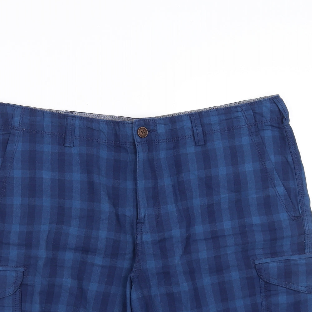 Sainsburys Mens Blue Check  Bermuda Shorts Size 36 in