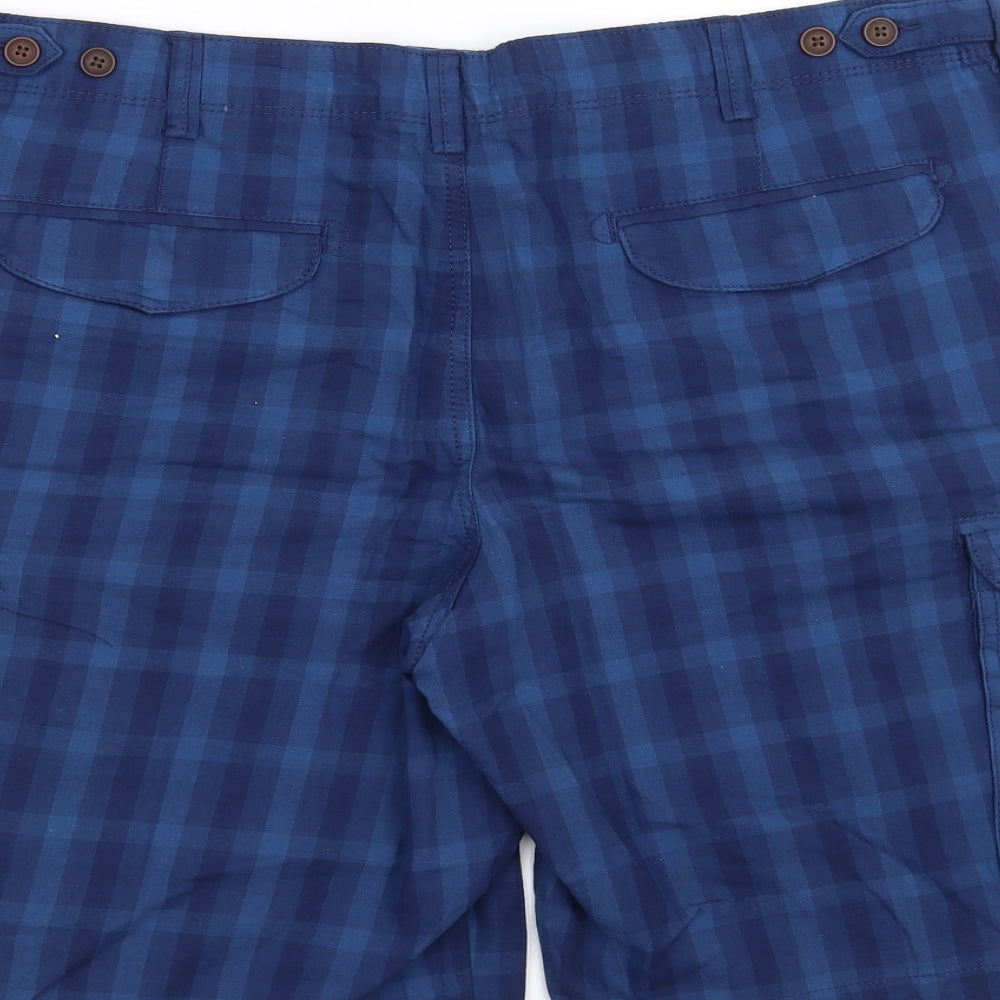 Sainsburys Mens Blue Check  Bermuda Shorts Size 36 in