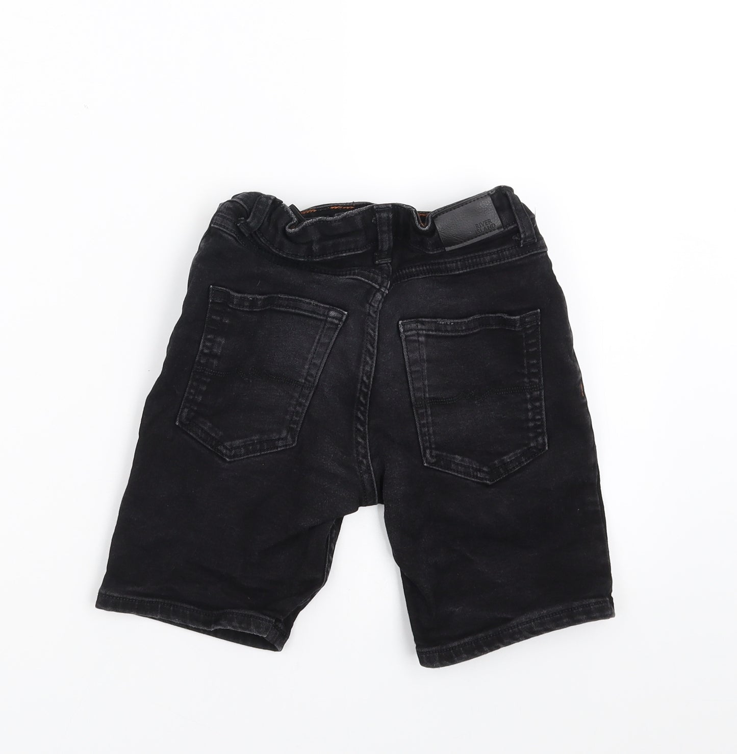 River Island Boys Black  Denim Bermuda Shorts Size 7-8 Years
