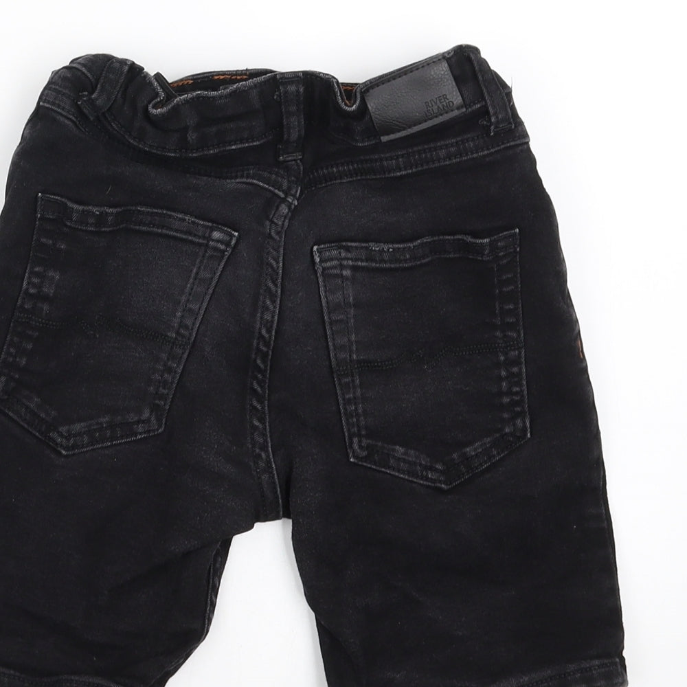 River Island Boys Black  Denim Bermuda Shorts Size 7-8 Years
