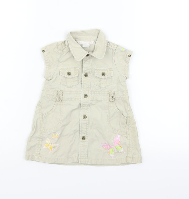 H&M Girls Beige   Jacket  Size 6-9 Months  - BUTTERFLY