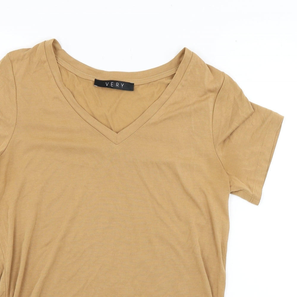 Very Womens Beige   Basic T-Shirt Size 10