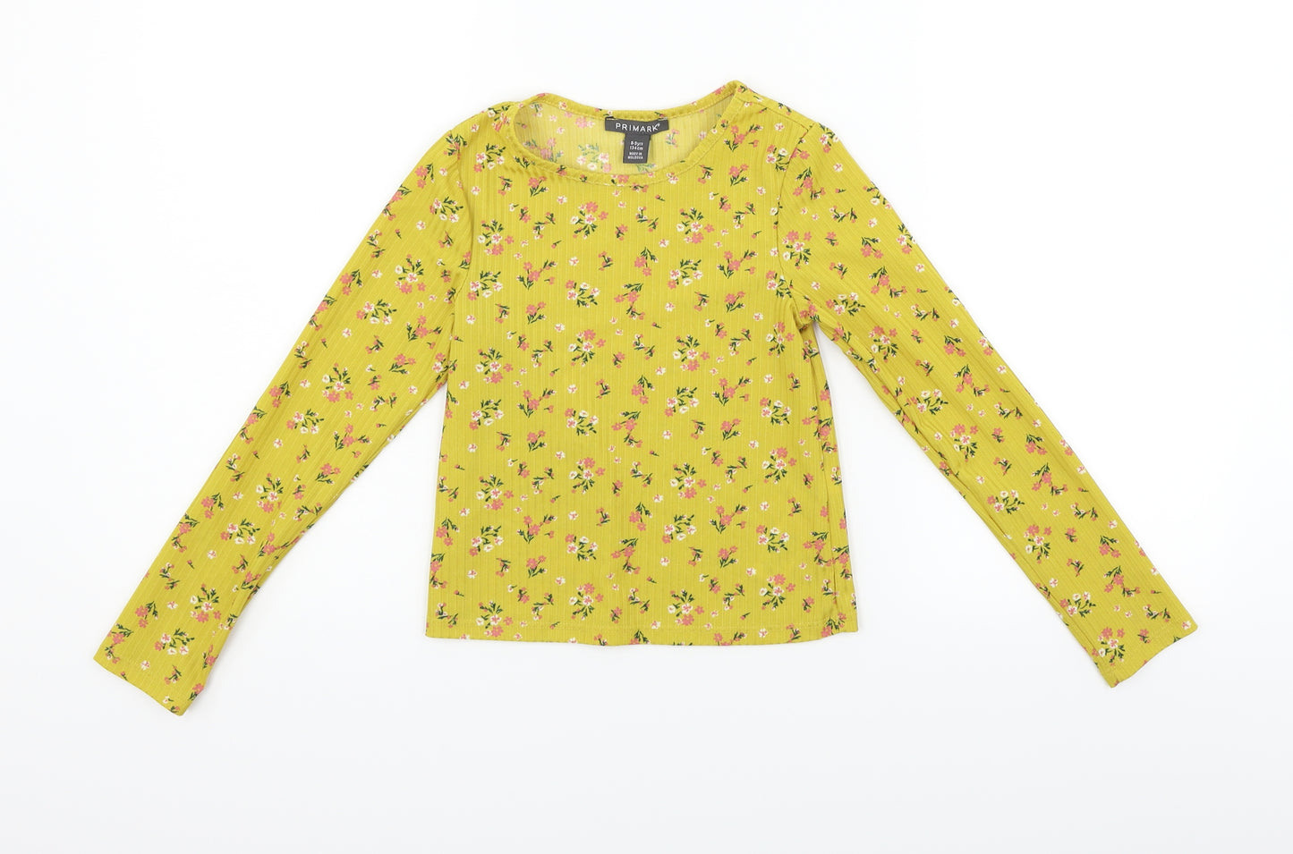 Primark Girls Yellow   Basic T-Shirt Size 8-9 Years