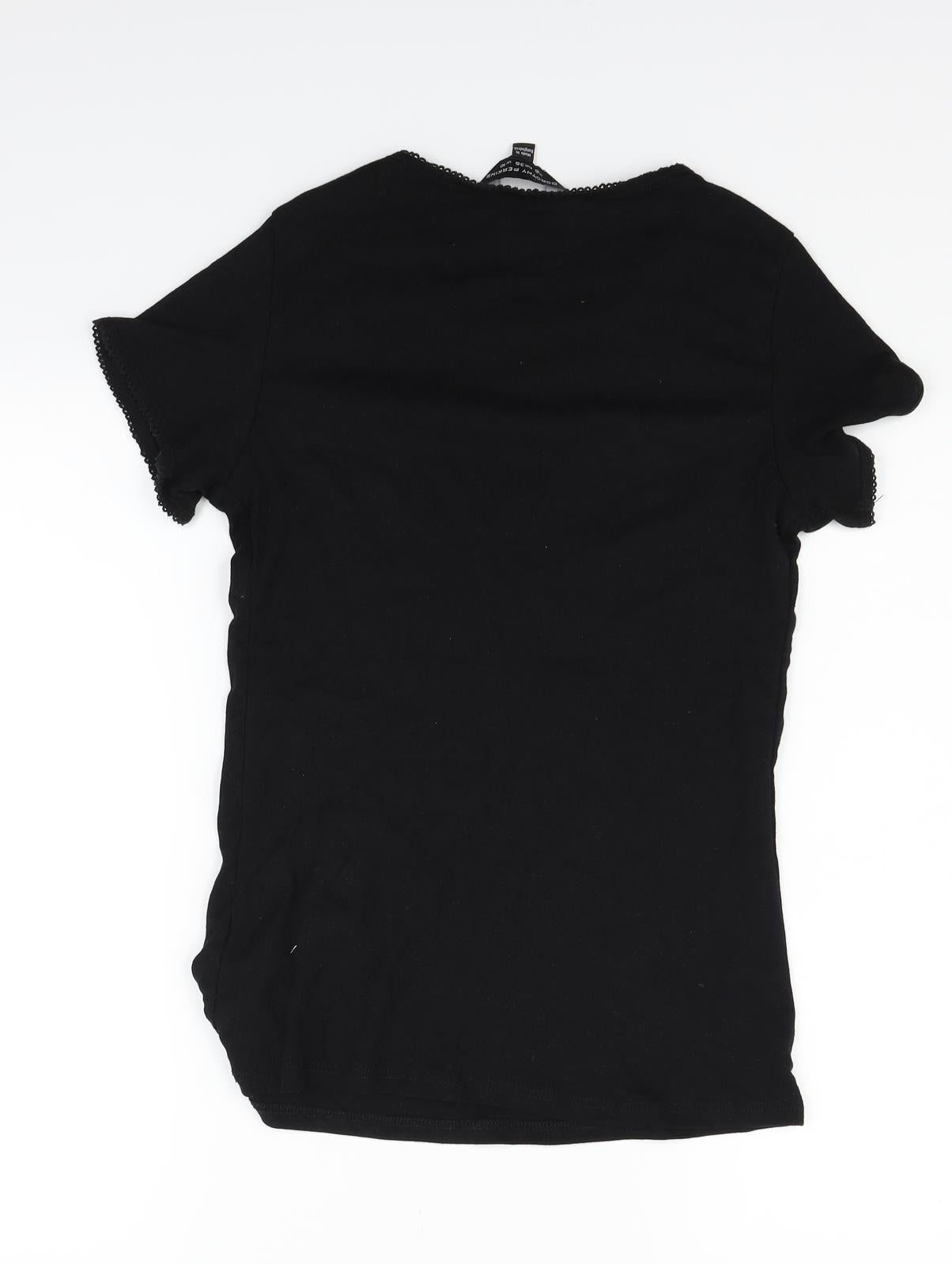 Dorothy Perkins Womens Black   Basic T-Shirt Size 10