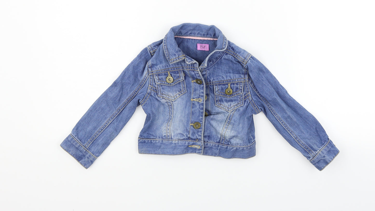 F&F Girls Blue   Jacket  Size 18-24 Months