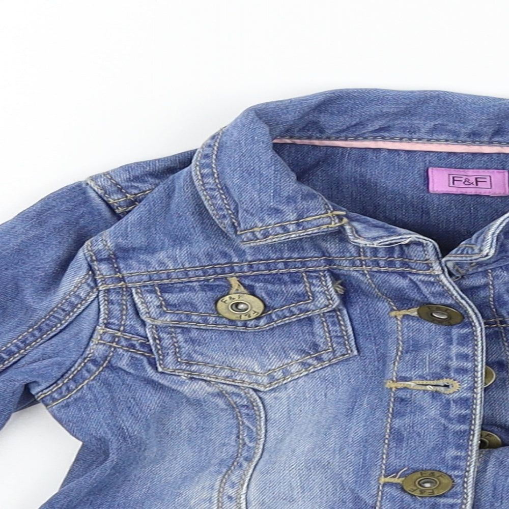 F&F Girls Blue   Jacket  Size 18-24 Months