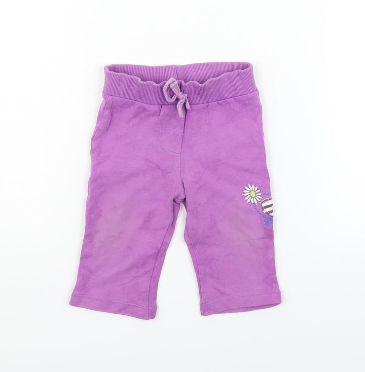 bc baby Girls Purple   Jogger Trousers Size 6-9 Months