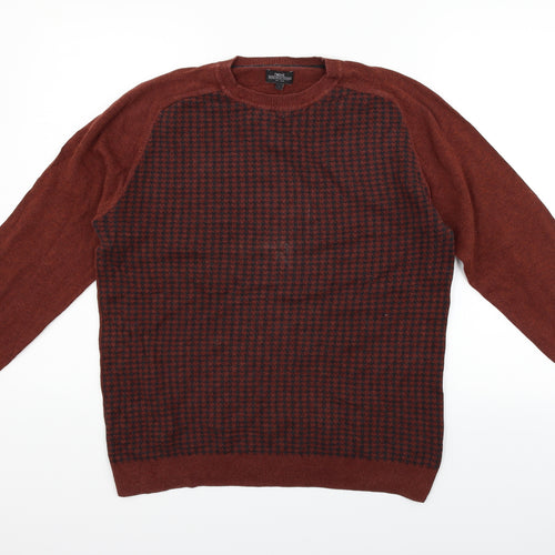 NEXT Womens Red Houndstooth  Pullover Jumper Size L