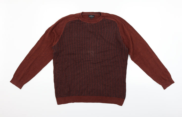 NEXT Womens Red Houndstooth  Pullover Jumper Size L