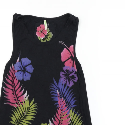 deniem & co Womens Black Floral  Fit & Flare  Size 8