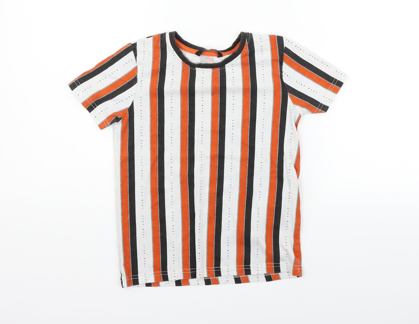 George Boys Orange Striped  Basic T-Shirt Size 8-9 Years