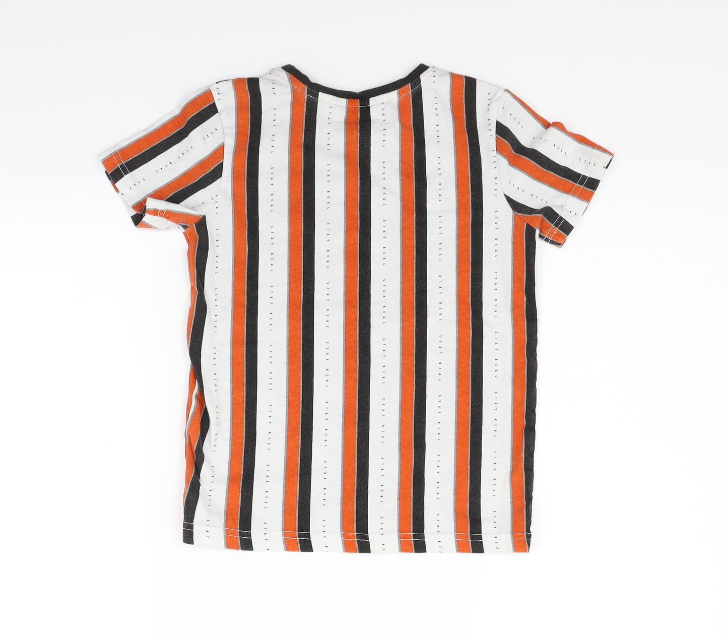 George Boys Orange Striped  Basic T-Shirt Size 8-9 Years