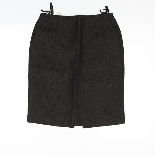 MADELENE Womens Black   Flare Skirt Size 14