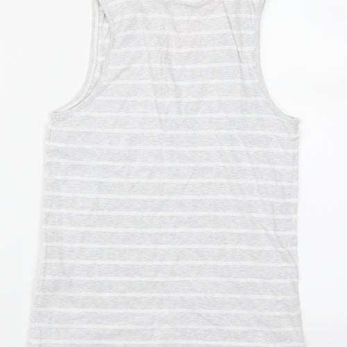 Marks and Spencer Girls Grey Striped  Top Pyjama Top Size 8-9 Years