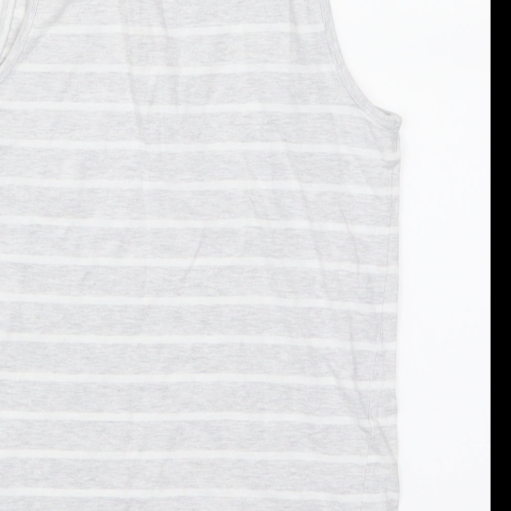 Marks and Spencer Girls Grey Striped  Top Pyjama Top Size 8-9 Years