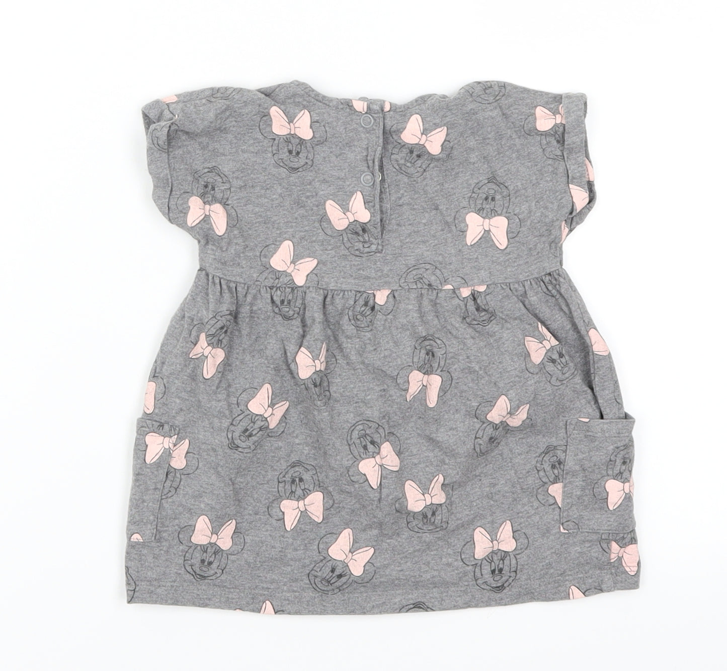 George Girls Grey Geometric  Skater Dress  Size 3-6 Months  - Minnie Mouse