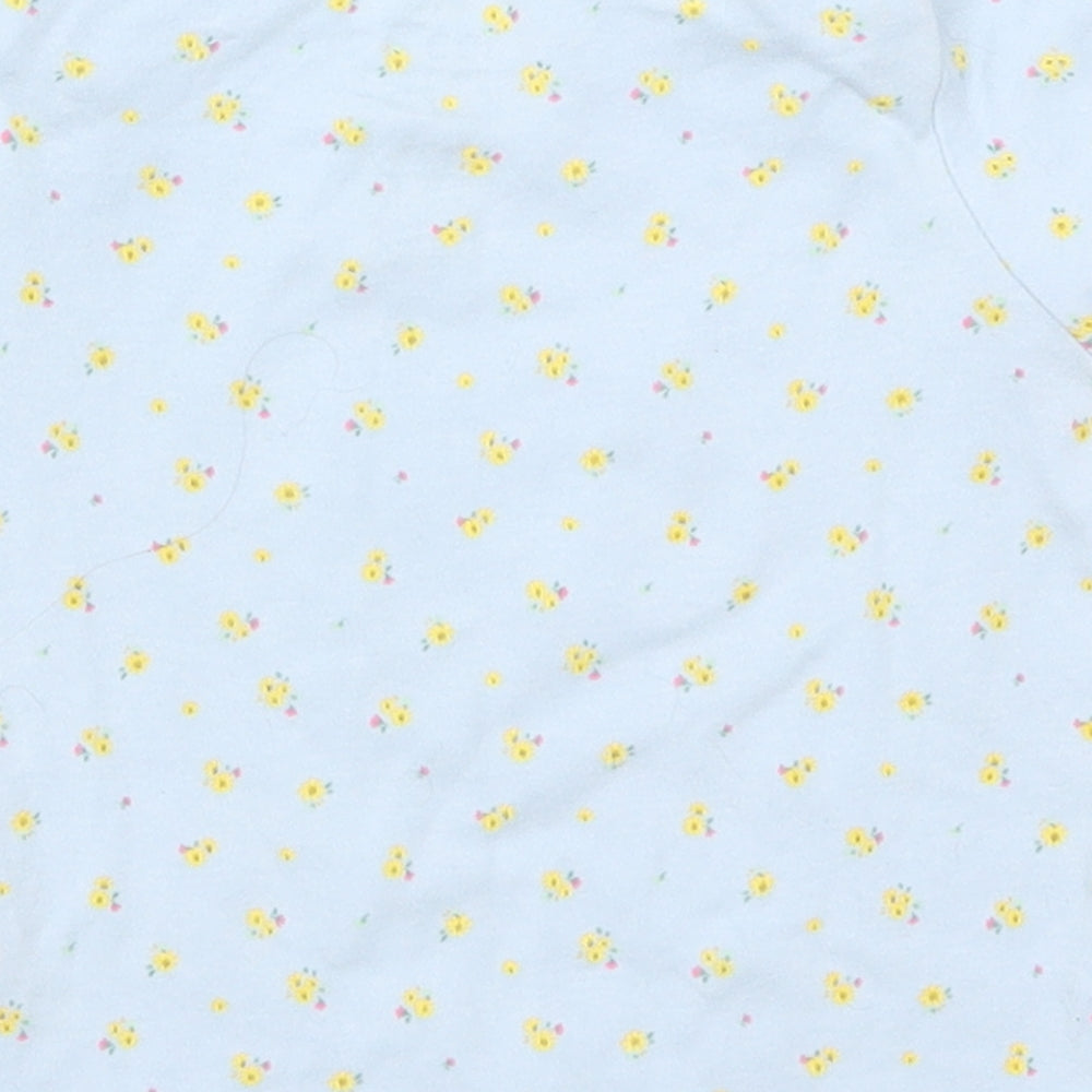 F&F Girls Blue Floral  Basic T-Shirt Size 9-12 Months  - Happy Days