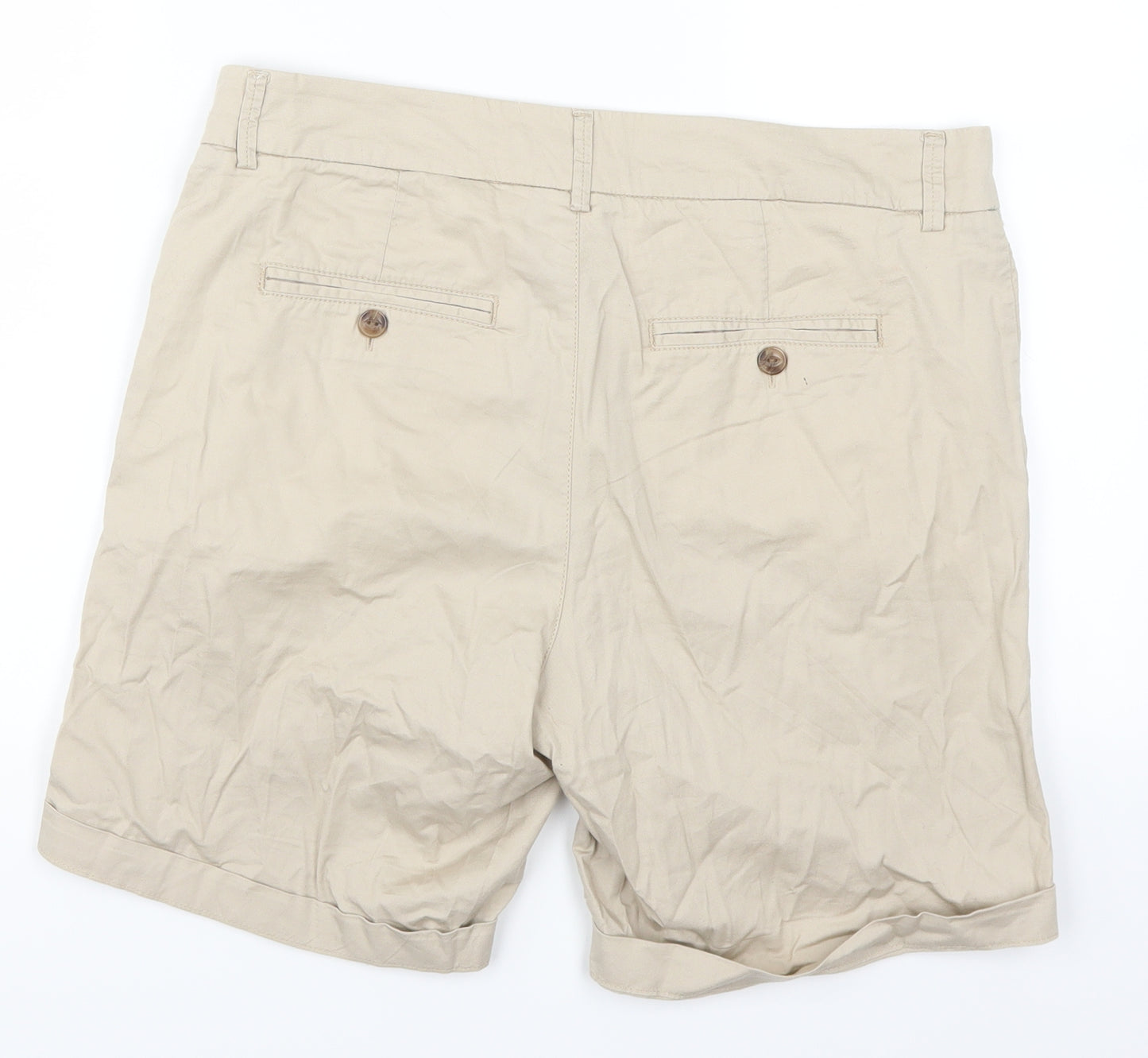 H&M Womens Beige   Bermuda Shorts Size 12