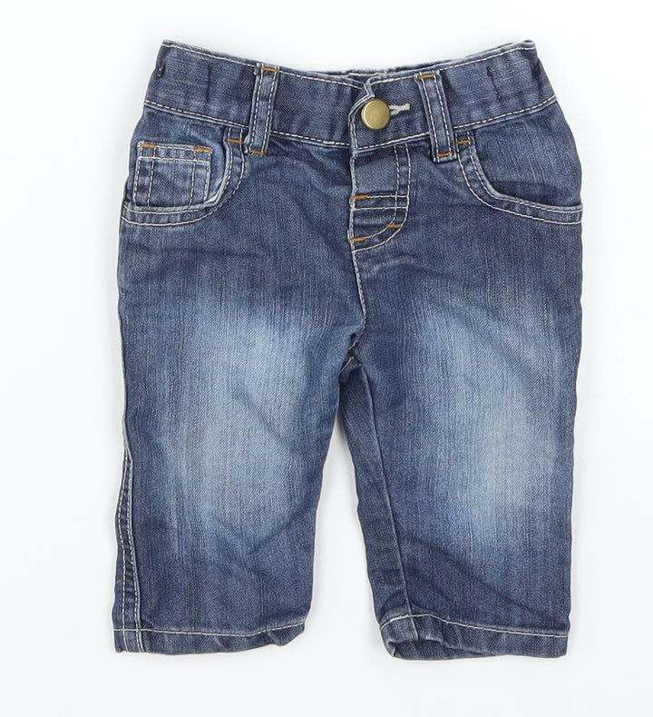 Matalan Baby Blue  Denim Cargo Jeans Size 3-6 Months