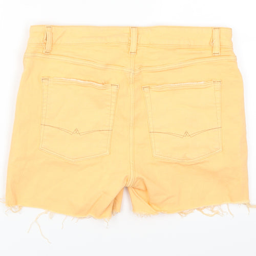 ASOS Womens Orange  Denim Cut-Off Shorts Size 32 in - Distressed Hem