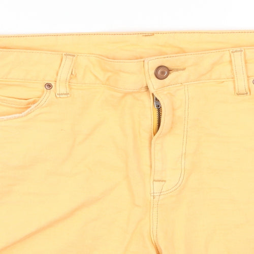 ASOS Womens Orange  Denim Cut-Off Shorts Size 32 in - Distressed Hem