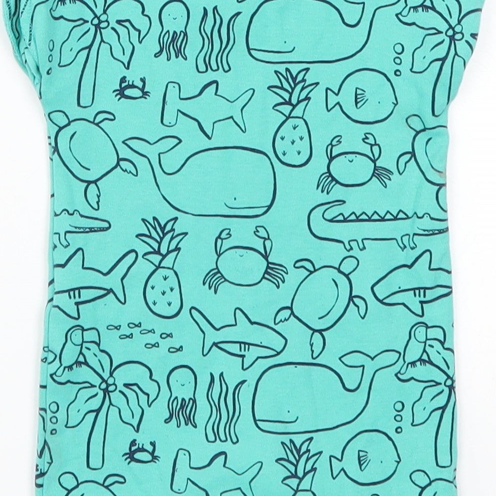 NEXT Boys Green Animal Print  Babygrow One-Piece Size 0-3 Months  - Fish and Sharks
