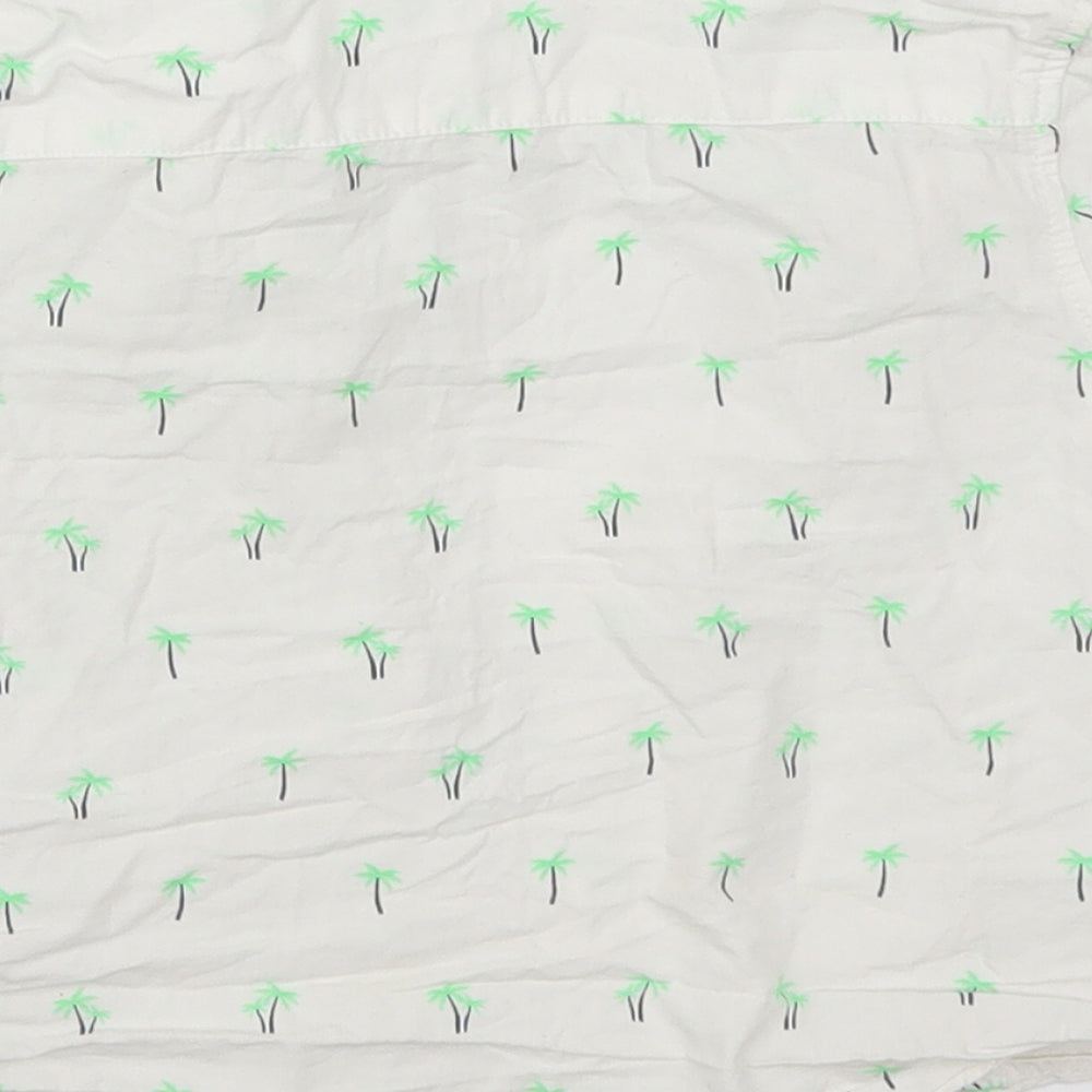 Matalan Boys White   Basic Button-Up Size 3-4 Years  - Palm Trees