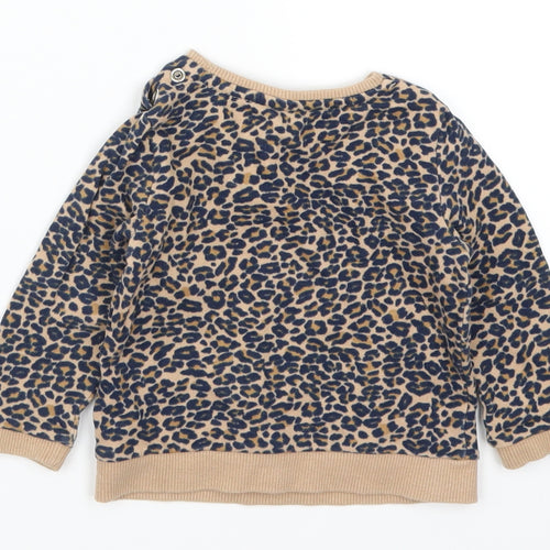 TU Girls Brown Animal Print  Basic T-Shirt Size 3-6 Months