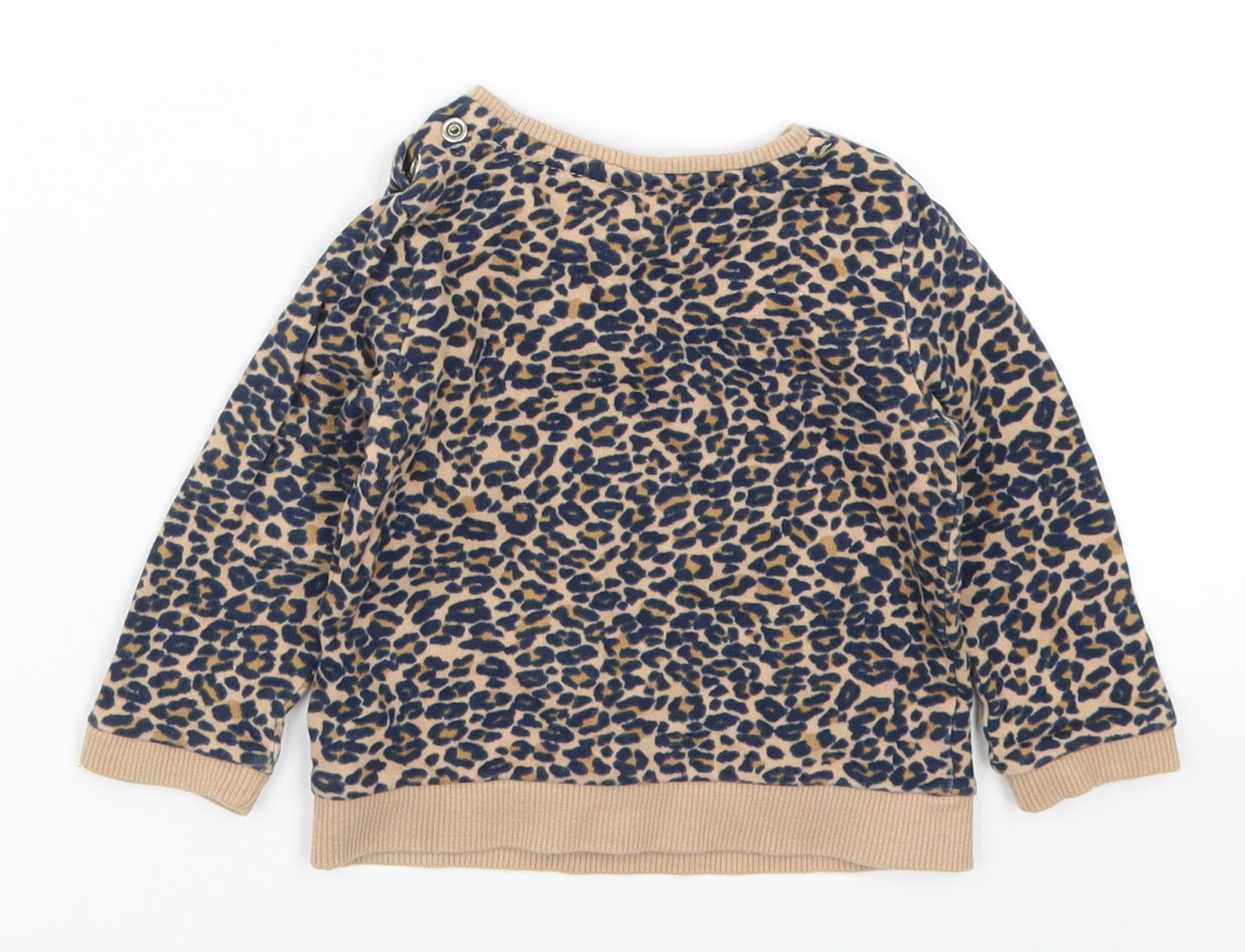 TU Girls Brown Animal Print  Basic T-Shirt Size 3-6 Months