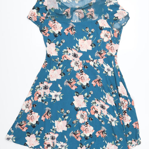 Billie & Blossom Womens Blue Floral  Skater Dress  Size 16
