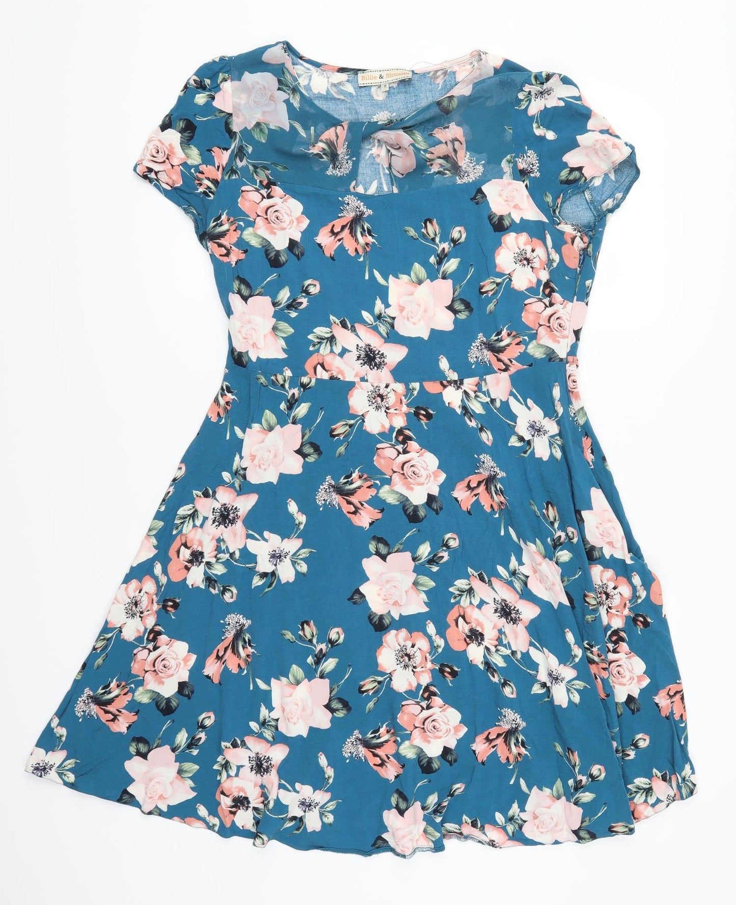 Billie & Blossom Womens Blue Floral  Skater Dress  Size 16