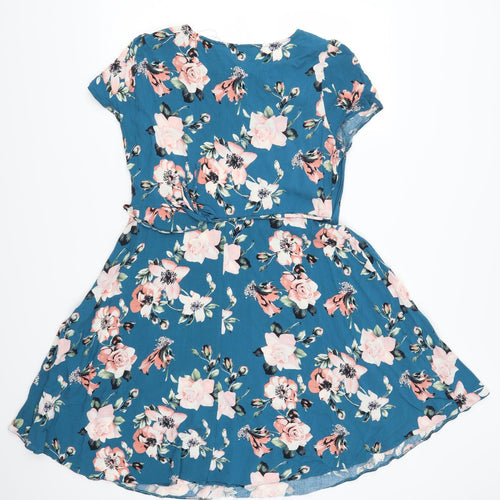 Billie & Blossom Womens Blue Floral  Skater Dress  Size 16
