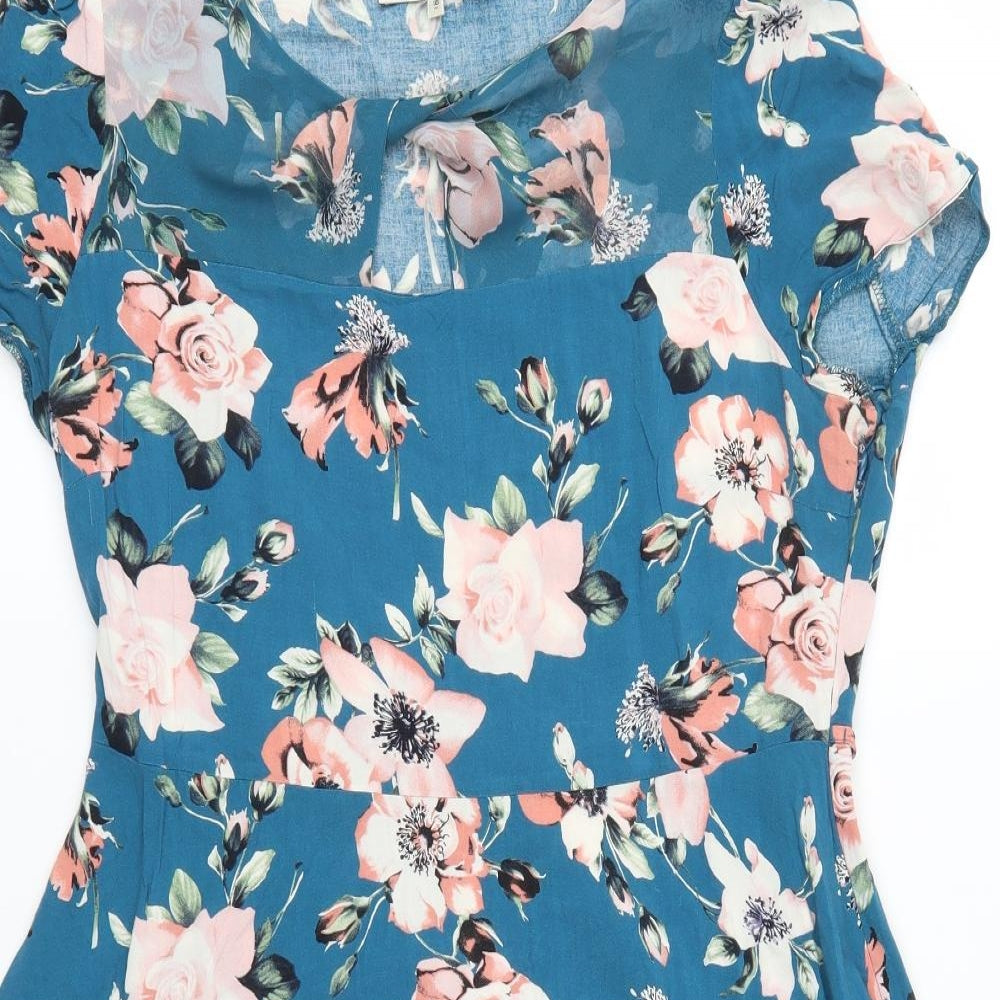 Billie & Blossom Womens Blue Floral  Skater Dress  Size 16