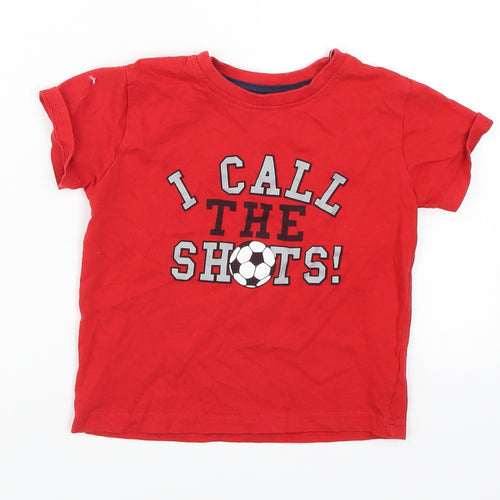 Primark Boys Red   Basic T-Shirt Size 3-4 Years  - I Call The Shots