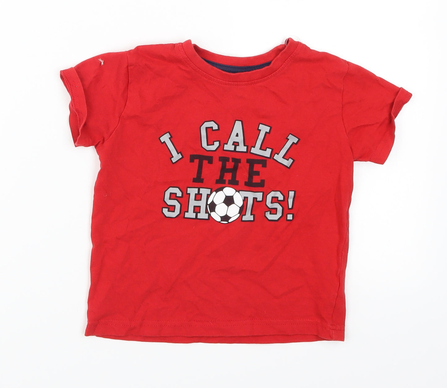 Primark Boys Red   Basic T-Shirt Size 3-4 Years  - I Call The Shots